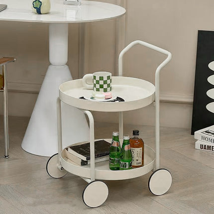 Movable Side Tea Table Armrest Double-Layer Storage For Family Sofa Cart Shelf