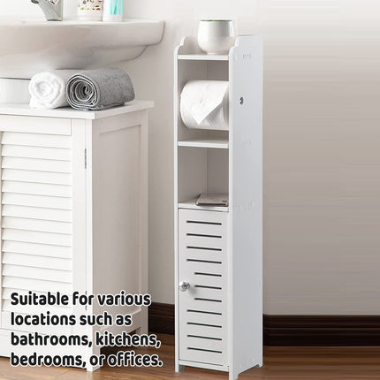 Narrow Bathroom Storage Cabinet Waterproof Multifunctional Toilet Vanity Storage