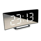Electronic Alarm Clock LED Display Screen Curved Design Digital Clock Bedroom