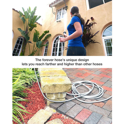 50FT Stainless Steel Garden Water Hose Telescopic Pipe Car Wash Flower Watering