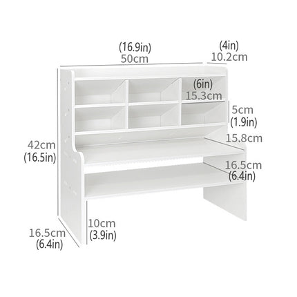 Desktop 6-Tier Storage Shelf Multiple Storage Compartments for Office Organizer