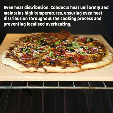 3PCS Square Pizza Stone Baking Tray for Oven Grill Pizza Bread Cooking 38x30cm