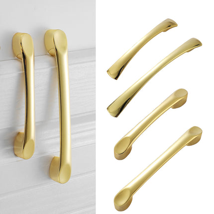 Pure Copper Wardrobe Handle 96mm 128mm Bright Gold Simple Cabinet Door Pull