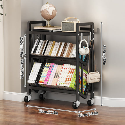 Multi layer Steel Storage Rack Rolling Mobile Shelf 3-Tier for Home Organization