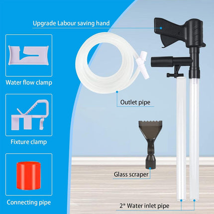 6In1 Fish Tank Cleaner Water Changer Pump Pipe Semi-automatic Cleaning Aquarium