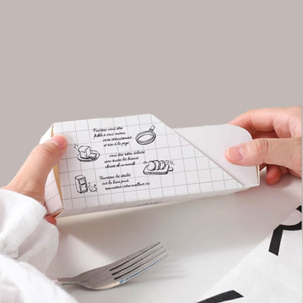 50pcs Sandwich Packing Box Paper Tray for Bread Hamburger Takeaway Food Storage
