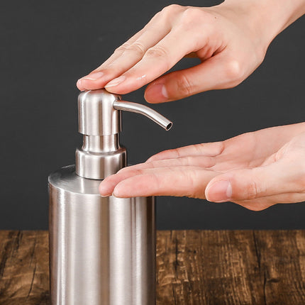 Soap Dispenser 500ml Stainless Steel Pump Silver Bathroom Liquid Container