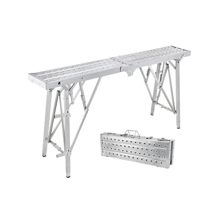 Folding Scaffolding Platform Galvanized Steel Pipe 150kg Load-Bearing Adjustable