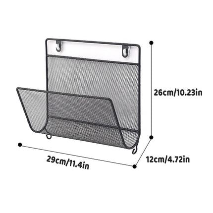 2PCS Wall Mount Magazine Rack for Books Mail Organizer Bathroom Kitchen Office