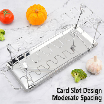 Folding Grilled Chicken Leg Plate Stainless Steel BBQ Grill Rack Outdoor Tool