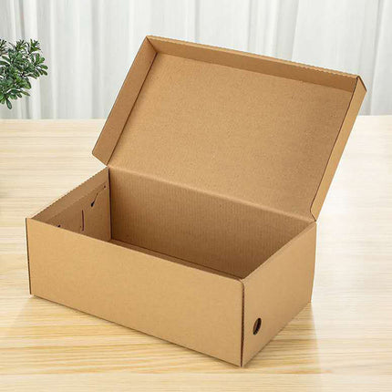 20pcs Kraft Paper Shoe Boxes Clamshell Storage Box for Men Women Shoes Organizer