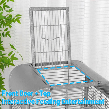 Metal Parrot Bird Cage Durable Spacious with Feeder for Parrots Birds Viewing