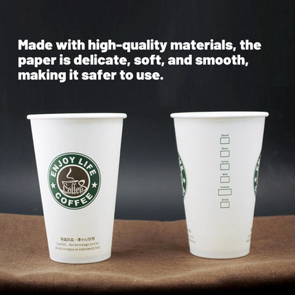 250Sets Disposable Coffee Cups 400ml Food-Grade with Lids for Cafe Takeaway Use