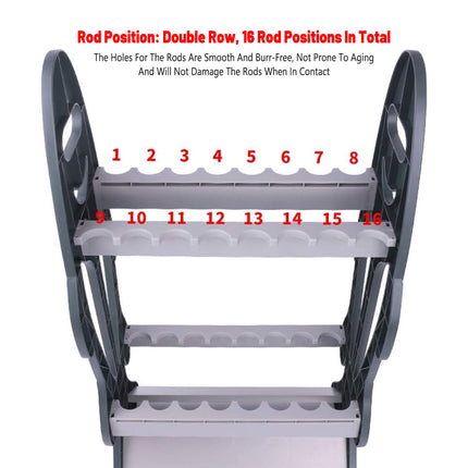 Fishing Rod Display Rack Stand Holder Net Rod Support Storage Organizer for Gear