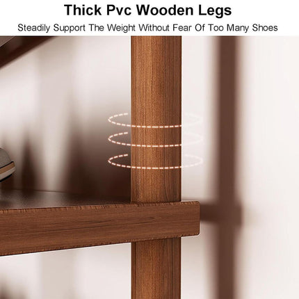 8 Tiers Shoe Rack Vertical Space Saving Narrow Shoe Organizer with Stable Base