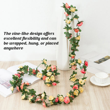 6PCS Artificial Flower Vine Wall Hanging Decoration Home Yard Durable Faux Plant