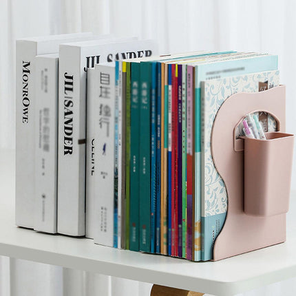 Retractable Book Stand Desk Organizer Adjustable Storage Rack with Pen Holder