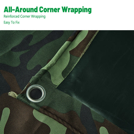 Camouflage Tarpaulin Tarp Cover Outdoor Rainproof Ground Sheet Heavy