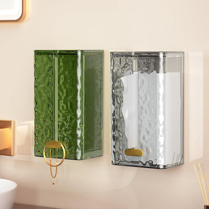 2pcs Wall Mounted Tissue Box Holder Suction Napkin Rack Paper Storage Organizer