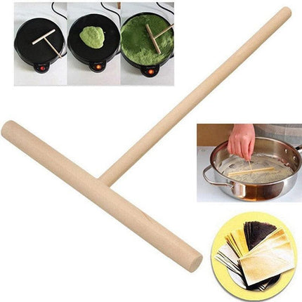 1/2X DIY Wood Spreader Stick for Crepe Pancake & Pita Batter - Aimall