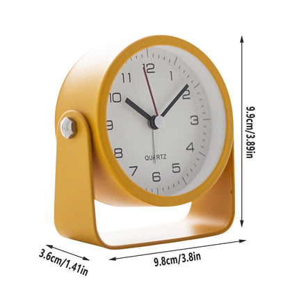 Flip Silent Desktop Small Alarm Clock with Night Light Battery-Powered Durable