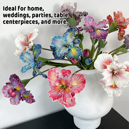 6PCS Artificial Iris Flowers PU Material Durable for Home Wedding Party Decor