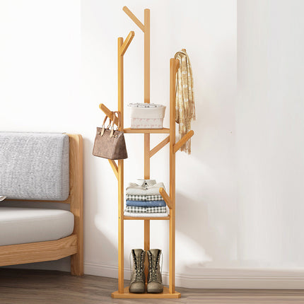 Multi-Functional Floor-Standing Coat Rack With Hooks Space Saving Durable