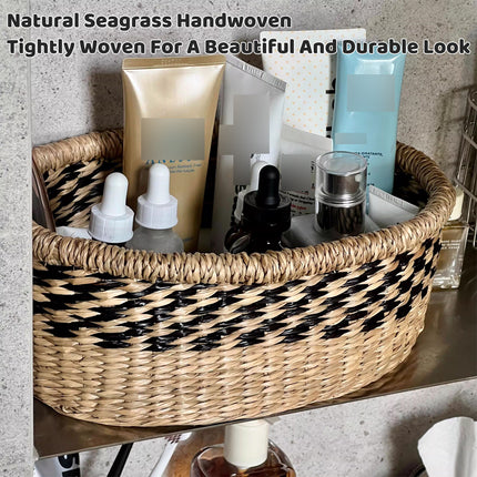 Straw Woven Storage Basket Storage Box For Home Bedroom Living Room Decorative