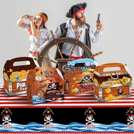 12PCS Pirate Theme Candy Gift Box Party Favour Supplies Decorative Return Gifts