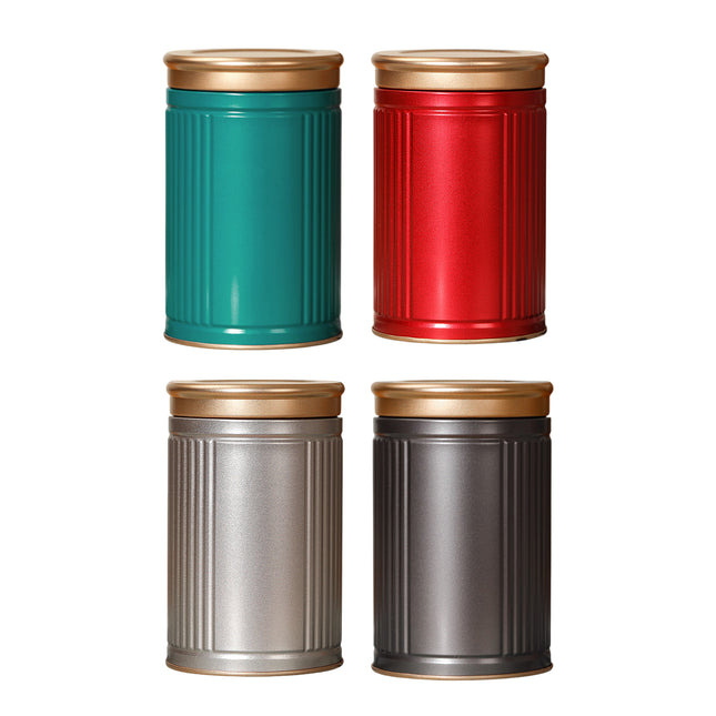 4PCS Tea Storage Container Portable Tea Sealed Jar Home Office Empty Tea Can