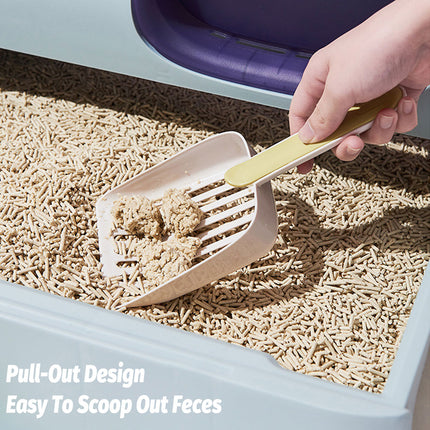Fully Enclosed Cat Litter Box Cloud House Cat Toilet Odor Control Easy Cleaning