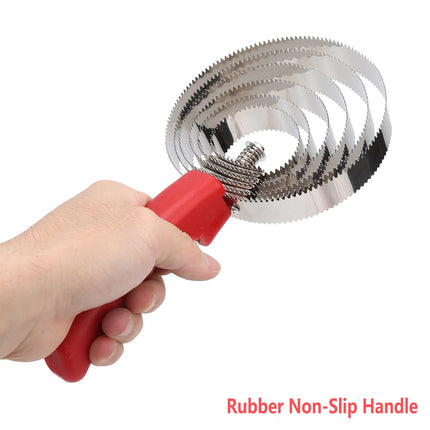 Stainless Steel Cattle Brush with Serrated Teeth Grooming Scraper for Horses Use