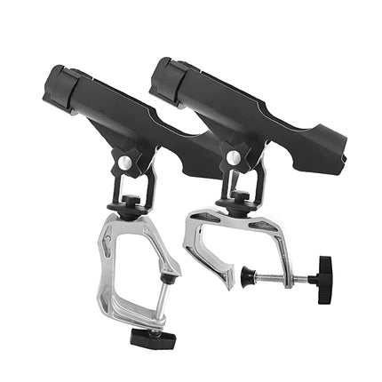Adjustable Rotating Fishing Rod Holder Mount for Kayak Canoe Boat Rail Clamp