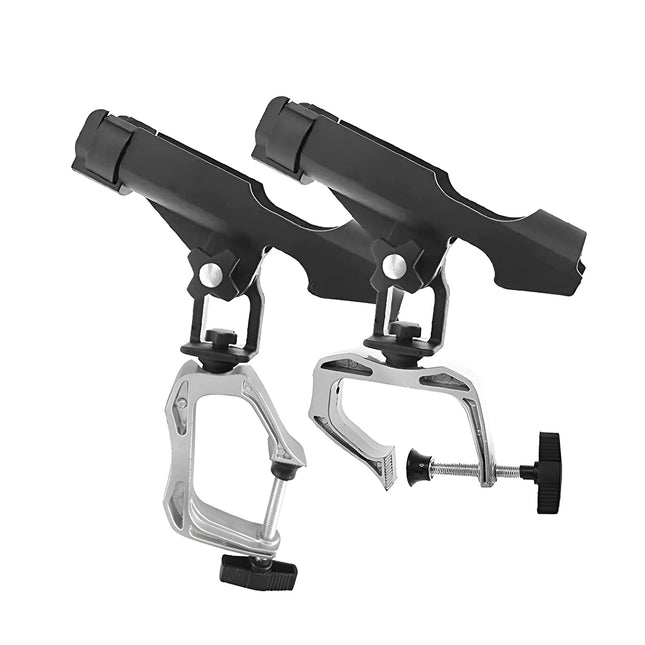 Adjustable Rotating Fishing Rod Holder Mount for Kayak Canoe Boat Rail Clamp
