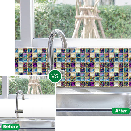 30PCS Waterproof Stainproof Wall Floor Tile Sticker Self Adhesive Renovation