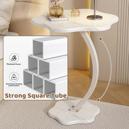 Home Living Room Sofa White Side Table Sturdy Storage Shelf For Home Office Use