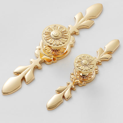 European Gold Cabinet Handle High End Luxury Copper Pull for Wardrobe Drawer Door