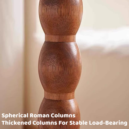 Vintage Solid Wood Side Table Small Round Table Sturdy Anti Slip Easy Clean