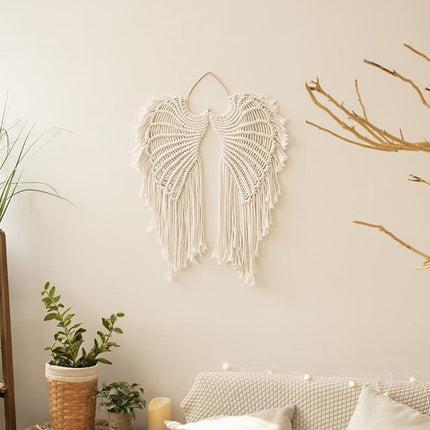 Angel Wings Woven Wall Tapestry Cotton Rope Home Decoration Living Room Art