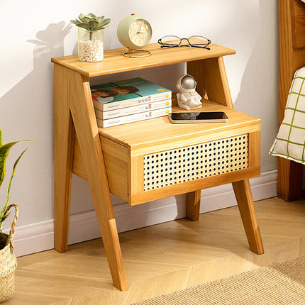 Drawer Bedroom Nightstand With Drawer Large Storage Stable Structure SpaceSaving