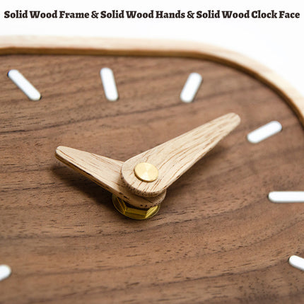 Quiet Running Solid Black Walnut Wood Desk Clock Small Table Clock Home Decor