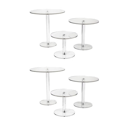 2set Acrylic Round Cake Stand Transparent Dessert Display Stand For Cakes