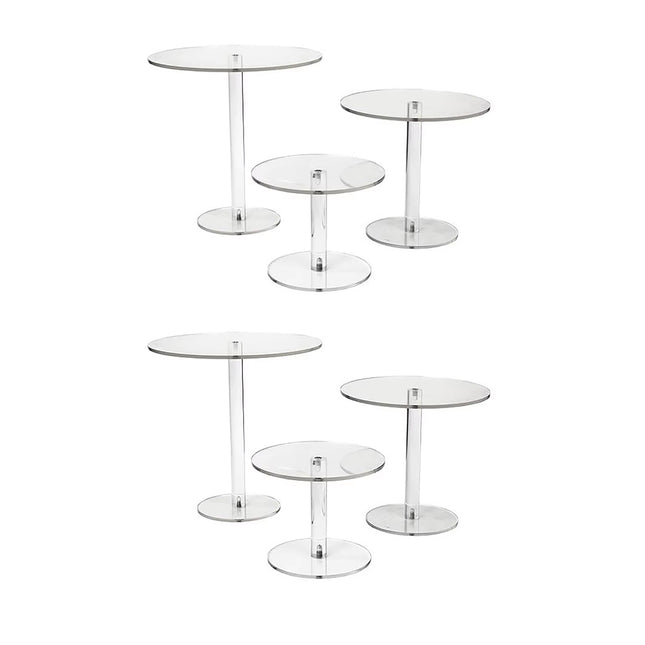 2set Acrylic Round Cake Stand Transparent Dessert Display Stand For Cakes