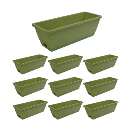 10pcs Flower Pots Plastic Garden Pot Planter Flower Rectangle Plant Pots Saucer