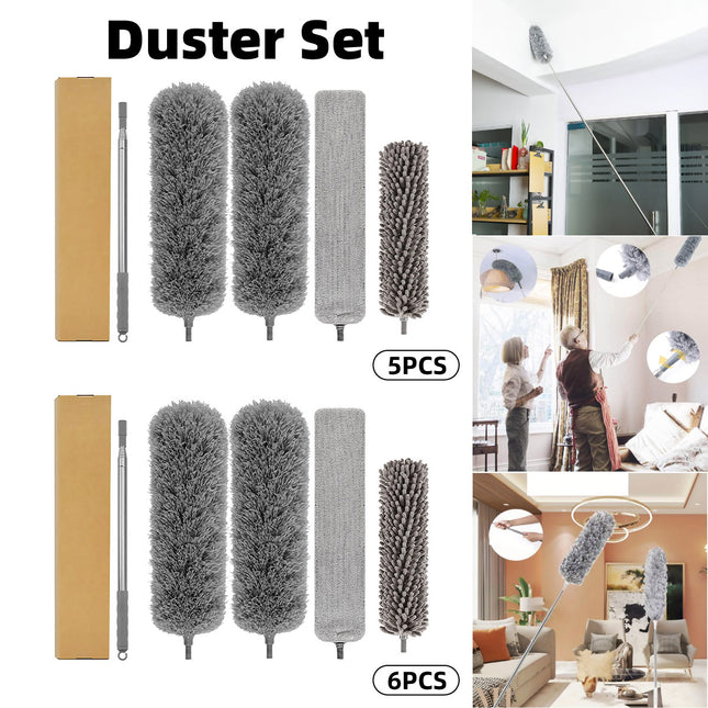 Extendable Feather Long Duster Telescopic Microfiber Dust Handle Home Cleaner