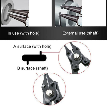 4In1 Circlip Plier Set Combination Snap Ring Plier Retaining Clip Plier - Aimall