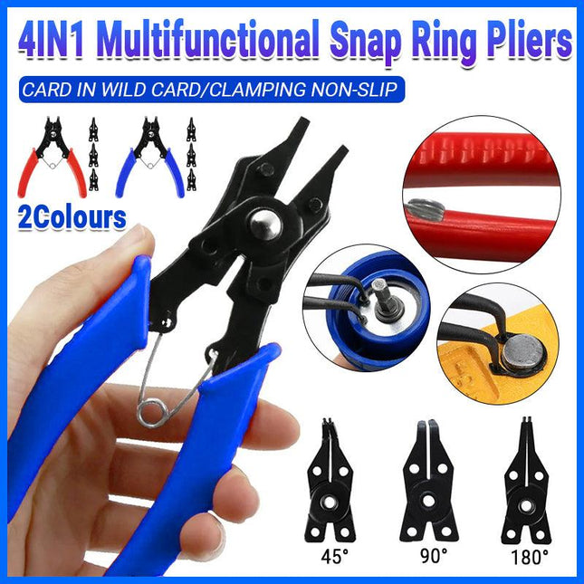 4In1 Circlip Plier Set Combination Snap Ring Plier Retaining Clip Plier - Aimall