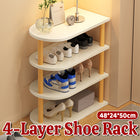 Household 4 Layer Shoe Storage Rack Organizer Space Saving Shoe Shelf Entryway