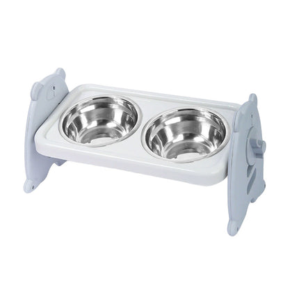 Double Pet Feeding Bowls Stainless Steel Non Slip Cat Dog Water Bowl Food Dish