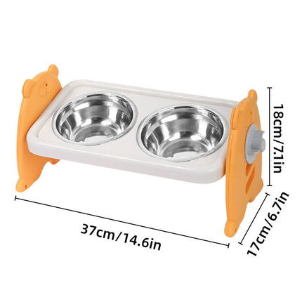 Double Pet Feeding Bowls Stainless Steel Non Slip Cat Dog Water Bowl Food Dish